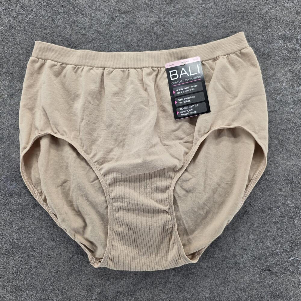 Bali Panties Womens 10/11 Beige Brief Seamless Microfiber Stretch Tagless